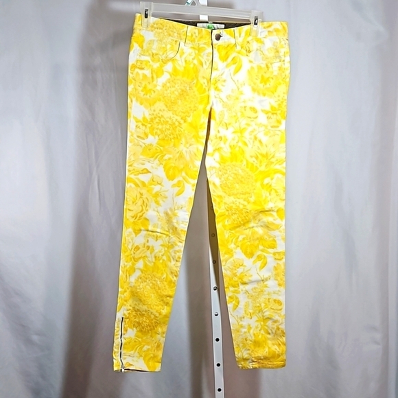 Stella McCartney Yellow/White Floral Print Skinny Jeans Size 27 - Picture 1 of 8